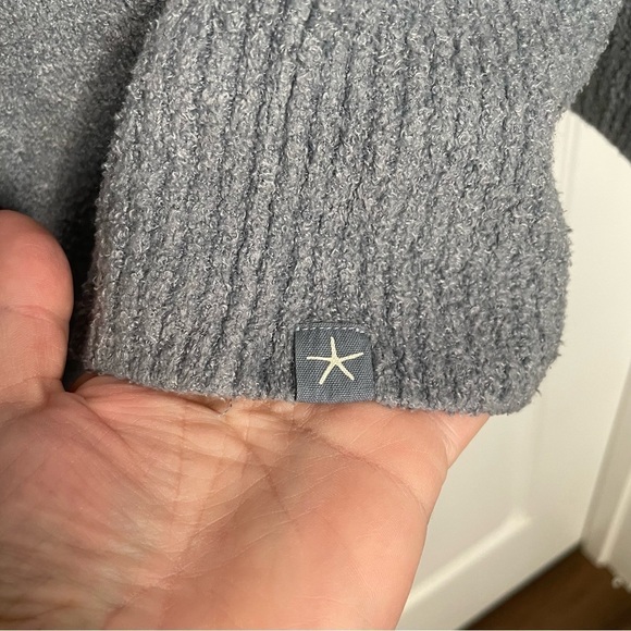 Barefoot Dreams CozyChic Lite Open Front Circle Cardigan in Blue/Gray L/XL - Picture 8 of 11